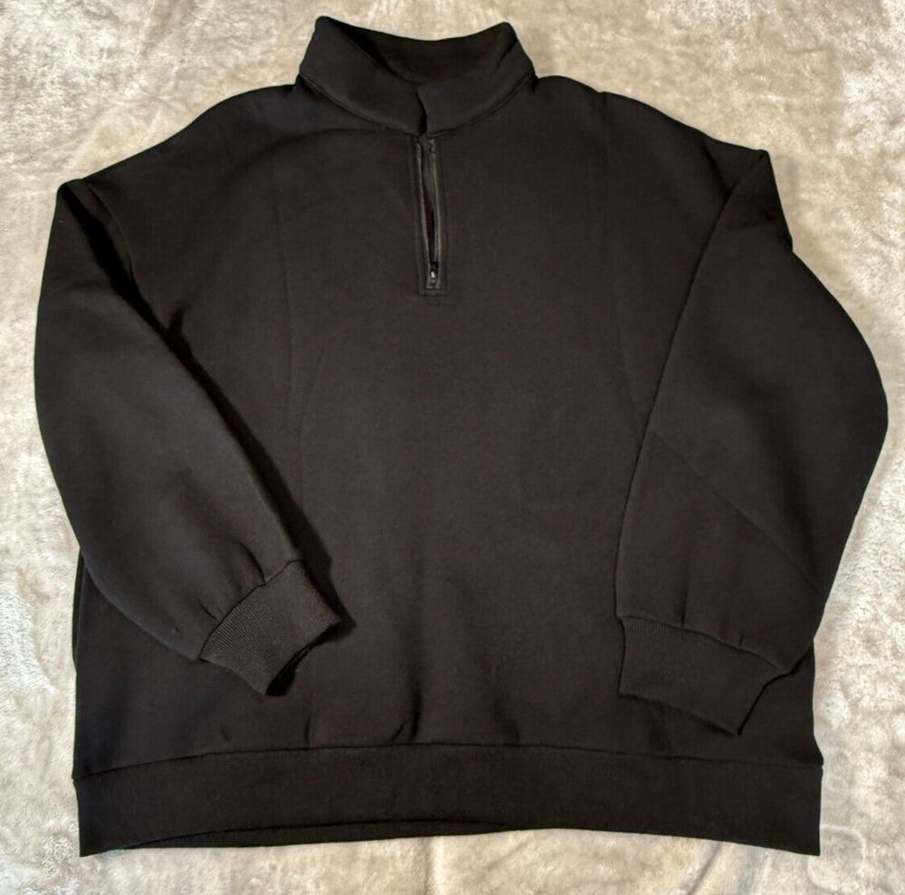 Black Mock Neck Oversized Sweatshirt Womens Size L Casual Athleisure